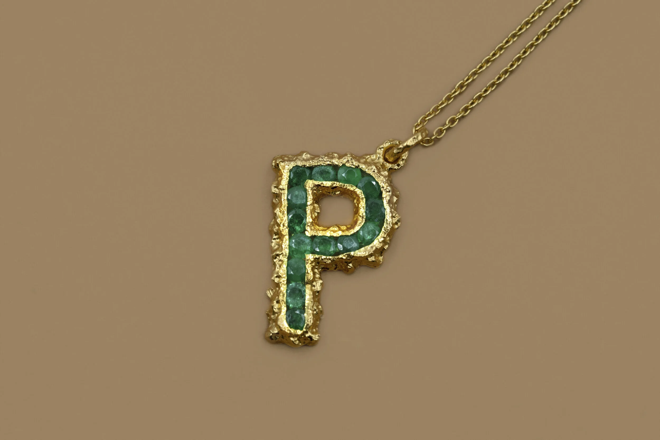 Mini Pearl Alphabet Necklace : Emeralds — Pacharee